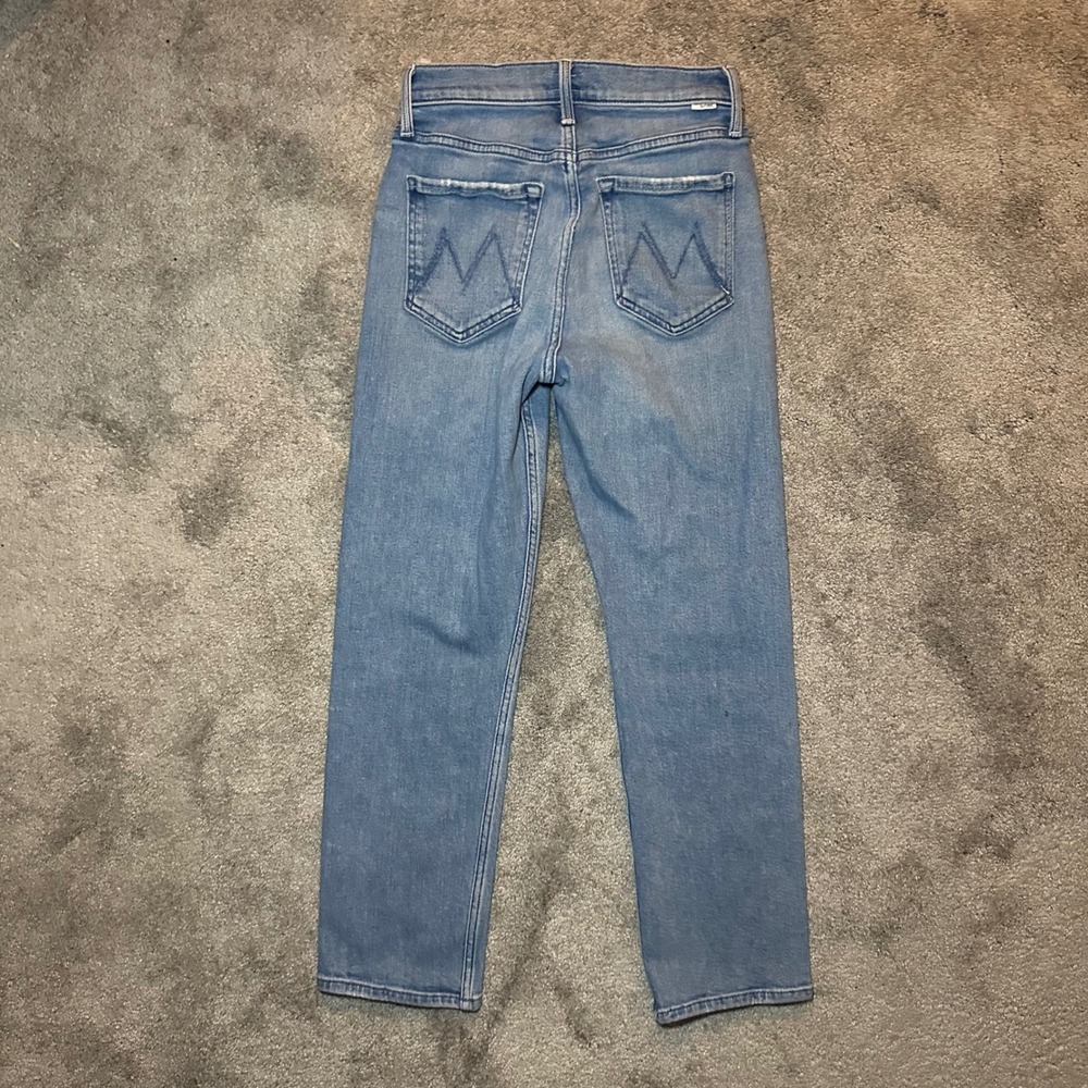 Mother Tomcat Jeans Women 25 (Fit 25x25) Blue On The Run High Rise Straight Leg
